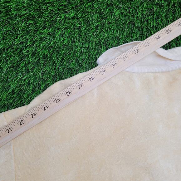 Vintage 70s MOD Velour Sweater Womens Large 24x22 Baggy - Picture 5 of 12